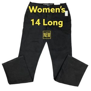 Women's Maurices 14 Large Long M Jeans Denim Black Bootcut Stretch Mid Rise